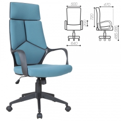 Кресло офисное BRABIX Prime EX-515 пластик белый ткань Голубой