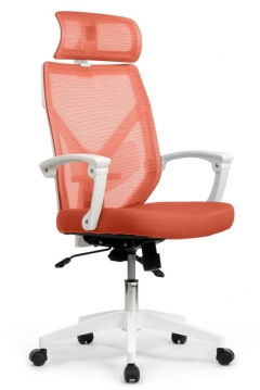 Кресло компьютерное RV DESIGN OLIVER Белый Оранжевая сетка