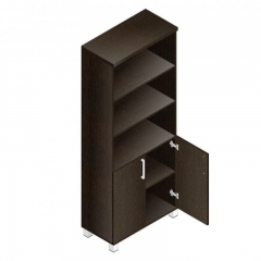 Шкаф для сувениров глухие+тонированные двери без рамки Пр.Ш-2+Пр.ДШ-2СТ Венге