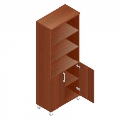 Шкаф для сувениров глухие+тонированные двери без рамки Пр.Ш-2+Пр.ДШ-2СТ орех