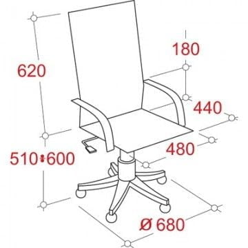 Кресло руководителя EC Nadir Steel Chr 185406 Черное SP-A