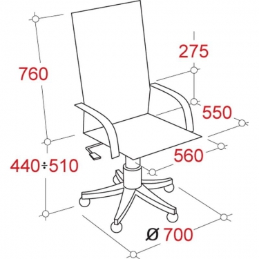 Кресло руководителя EChair CS-861E/CH-6 216988 Черное