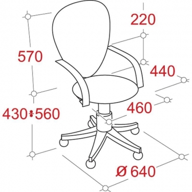 Кресло офисное EChair-201 PJP 568340 Черное