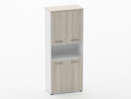 Шкаф 4 широкий закрытый с нишей Персона Грата Deka 10.19.121 Дуб Сантана светлый/Белый