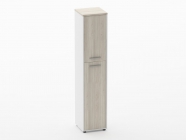 Шкаф 4 узкий закрытый Персона Грата Deka 10.19.14Л Дуб Сантана светлый/Белый