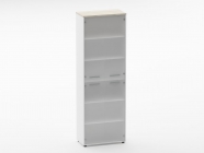 Шкаф 5 широкий закрытый, 4 стеклянные двери Персона Грата Deka 10.23.171 Дуб Сантана светлый/Белый