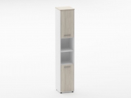 Шкаф 5 узкий закрытый с 2 -мя открытыми полками Персона Грата Deka 10.23.12Пр Дуб Сантана светлый/Белый