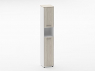 Шкаф 5 узкий закрытый, с нишей Персона Грата Deka 10.23.14Пр Дуб Сантана светлый/Белый