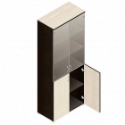 Шкаф для документов с тонированным стеклом Альтерна Р.Ш-2СТ Венге/Дуб молочный