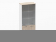 Шкаф 4 широкий верх стеклянные двери, низ закрытый Персона Грата Deka 10.19.171 Туя/Белый