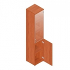 Шкаф для документов узкий с прозрачными стеклами Альтерна Р.П-2СБ вишня Оксфорд