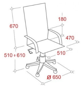 Офисное кресло FA_Руководителя EChair 605 TPU к/з черный 629227