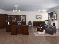 Комплект мебели для кабинета руководителя Ministry 04 Темный орех
