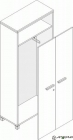 Гардероб с замком Л.Ш-7 Орех