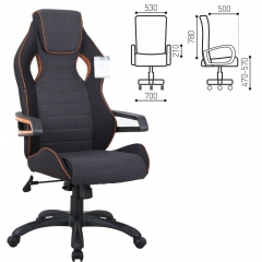 Кресло компьютерное BRABIX Techno Pro GM-003 Черно-серый/оранжевый