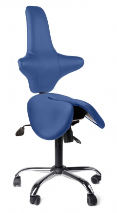 Раздвоенное кресло-седло со спинкой EZDuo Back Синий