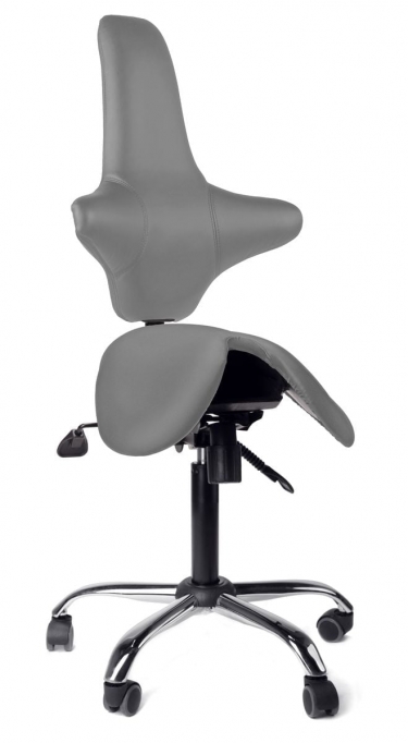Кресло-седло со спинкой Gravitonus EZSolo Back Серый