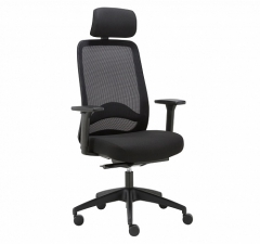 Кресло рабочее с подголовником Carot E Black 3D Black headrest