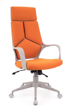 Кресло руководителя Trio Grey TM ткань Оранжевый