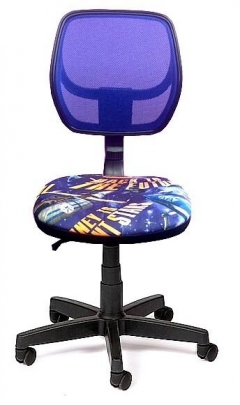 Детское компьютерное кресло LB-C05 Сетка синяя / Космос