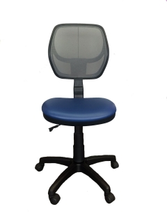 Детское компьютерное кресло LB-C05 Черная сетка / Синий кожзам