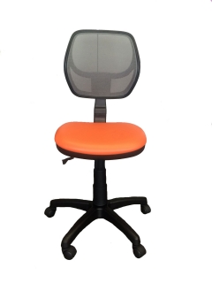 Детское компьютерное кресло LB-C05 Черная сетка / Оранжевый кожзам