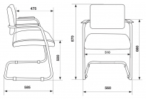 Кресло для приемных и переговорных Бюрократ CH-271N-V/SL/BLACK
