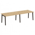 Стол переговорный 2 столешницы Рива ONIX WOOD OW.PRG-2.3 Тиквуд Светлый/Темный