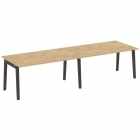 Стол переговорный 2 столешницы Рива ONIX WOOD OW.PRG-2.4 Тиквуд Светлый/Темный