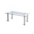 Стол журнальный Мебелик Робер 11М Металлик/ прозрачное