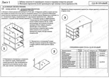 Компьютерный стол СД-35 Правый Карамель/Венге