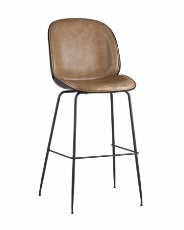 Стул барный Stool Group Beetle Lite PU со спинкой Бежевый