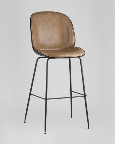 Стул барный Stool Group Beetle Lite PU со спинкой Бежевый
