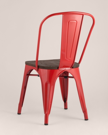 Стул Stool Group Tolix Wood 850 Красный