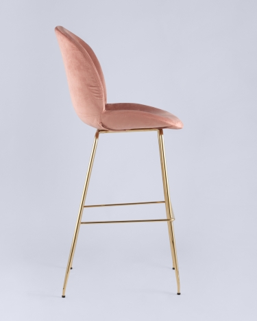 Стул барный Stool Group Beetle Lite PU со спинкой Пудровый