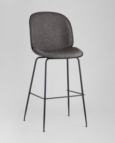 Стул барный Stool Group Beetle Lite PU со спинкой Серый