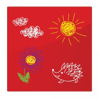 Доска магнитно-маркерная стеклянная BRAUBERG BRAUBERG 45х45 см Красная