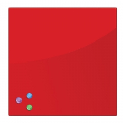 Доска магнитно-маркерная стеклянная BRAUBERG 45х45 см Красная