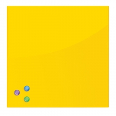 Доска магнитно-маркерная стеклянная BRAUBERG 45х45 см Желтая