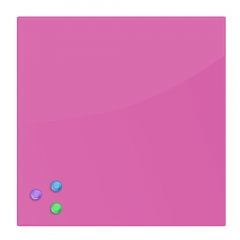 Доска магнитно-маркерная стеклянная BRAUBERG 45х45 см Розовая