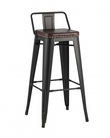 Стул барный Stool Group TOLIX SOFT экокожа Черный матовый