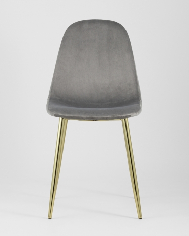Стул Stool Group Валенсия велюр золотые ножки Серый