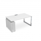 Стол с тумбой под системный блок ALSAV GLOSS LINE НССБ-О.996 Белый Премиум