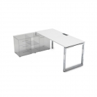Стол рабочий, прямолинейный три опоры, левый ALSAV GLOSS LINE НСТЛ-О.974 Белый Премиум