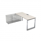 Стол рабочий, прямолинейный три опоры, левый ALSAV GLOSS LINE НСТЛ-О.975 Ivory