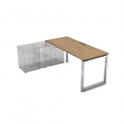 Стол рабочий, прямолинейный три опоры, левый ALSAV GLOSS LINE НСТЛ-О.984 Teakwood