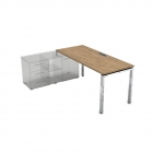 Стол рабочий, прямолинейный три опоры, левый ALSAV GLOSS LINE НСТЛ-П.994 Teakwood