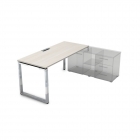 Стол рабочий, прямолинейный три опоры, правый ALSAV GLOSS LINE НСТП-О.994 Ivory