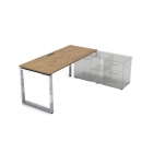 Стол рабочий, прямолинейный три опоры, правый ALSAV GLOSS LINE НСТП-О.994 Teakwood