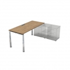 Стол рабочий, прямолинейный три опоры, правый ALSAV GLOSS LINE НСТП-П.984 Teakwood
